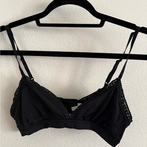 AERIE Black Lace Trim Bralette